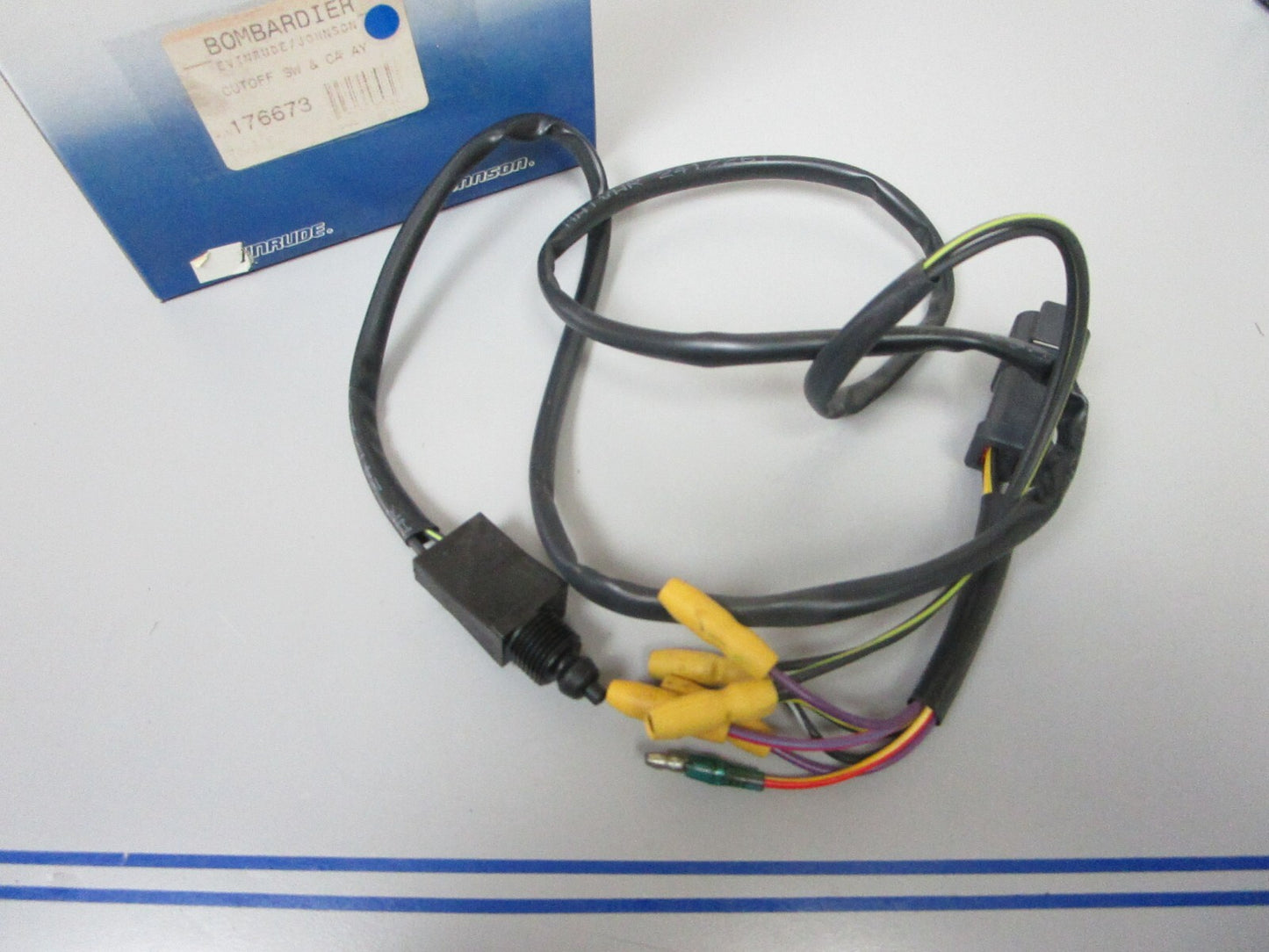 *NEW OEM* 0810 OMC Johnson Evinrude Cut-Off Switch & Cable Ay 176673 0176673