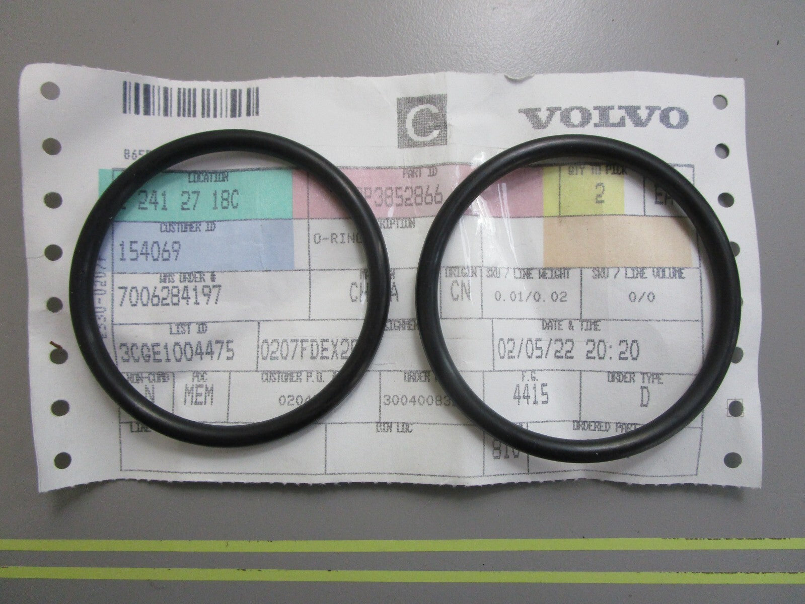 *NEW OEM* (LOT OF 2) 0810 Volvo Penta O-Ring 3852866