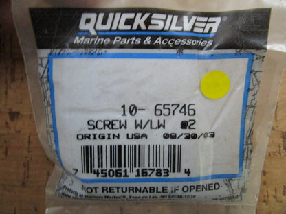 *NEW OEM* (LOT OF 2) 0750 Mercury Quicksilver SCREW W/LW 10-65746