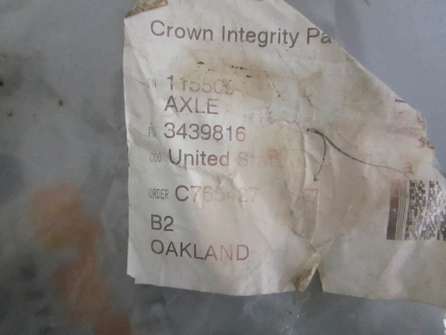 NEW OEM 115509 Crown Axle 0820