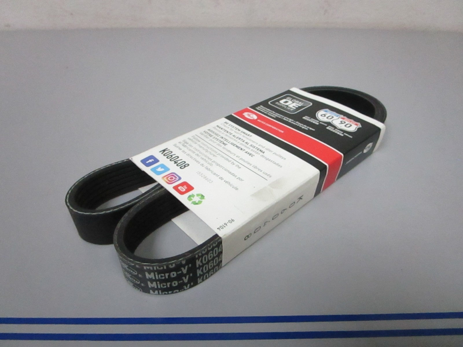NEW K060408 Gates Micro-V 13/16" x 41 ½" Serpentine Belt 0720
