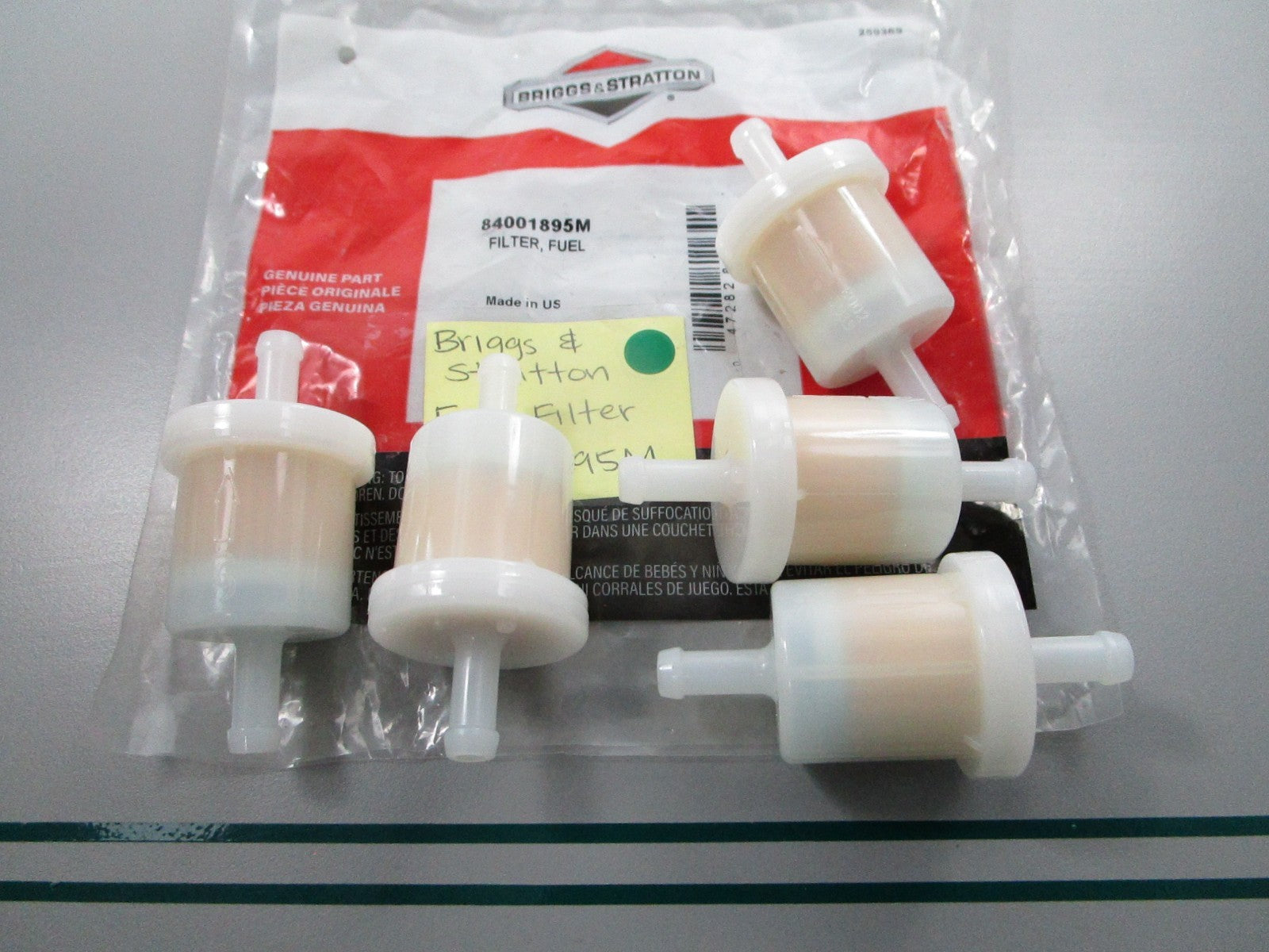 NEW OEM (LOT OF 5) 84001895M Briggs & Stratton Fuel Filter 0810