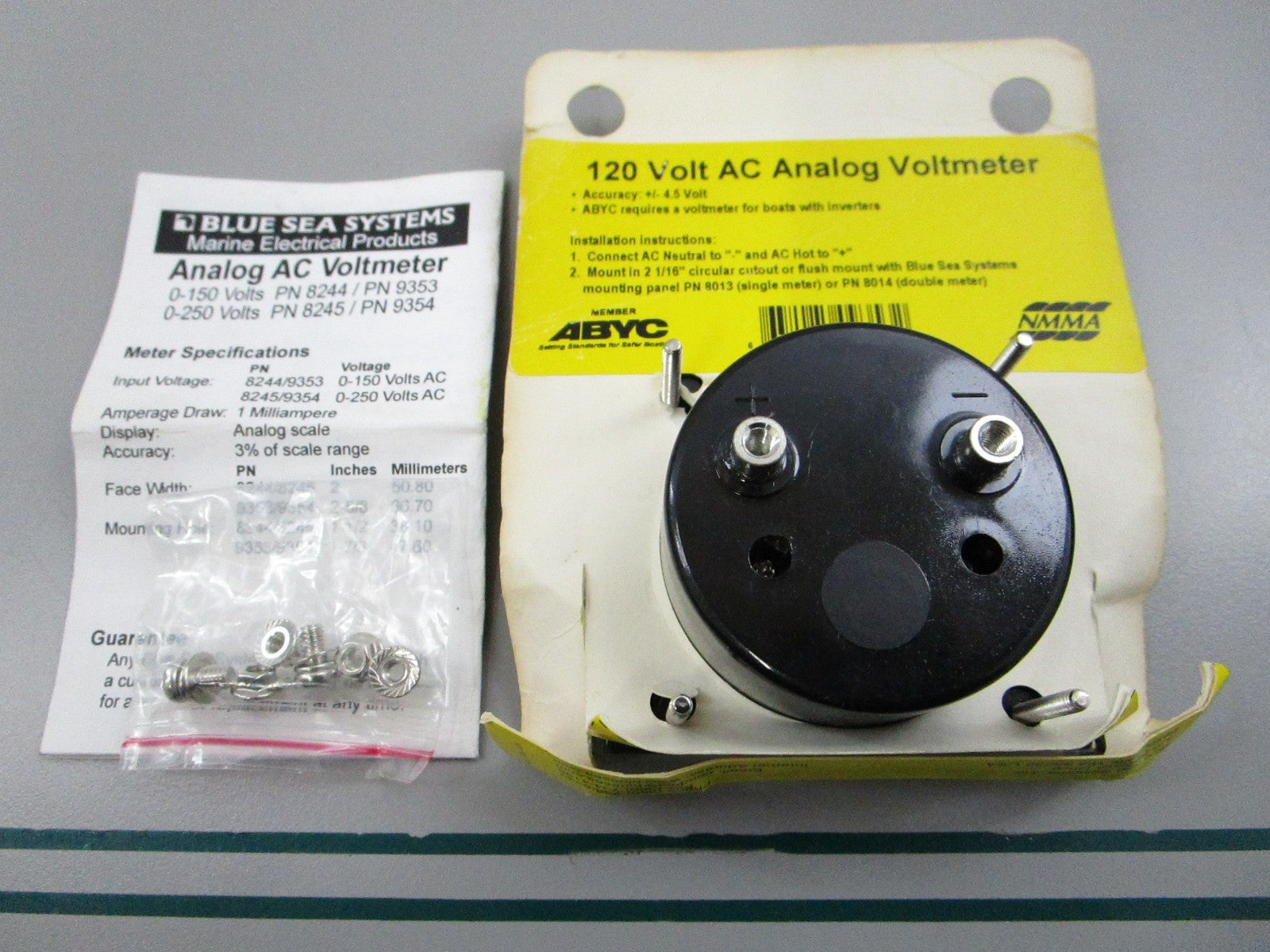NEW 9353 Blue Sea Systems AC Analog Voltmeter 0-150V 0810
