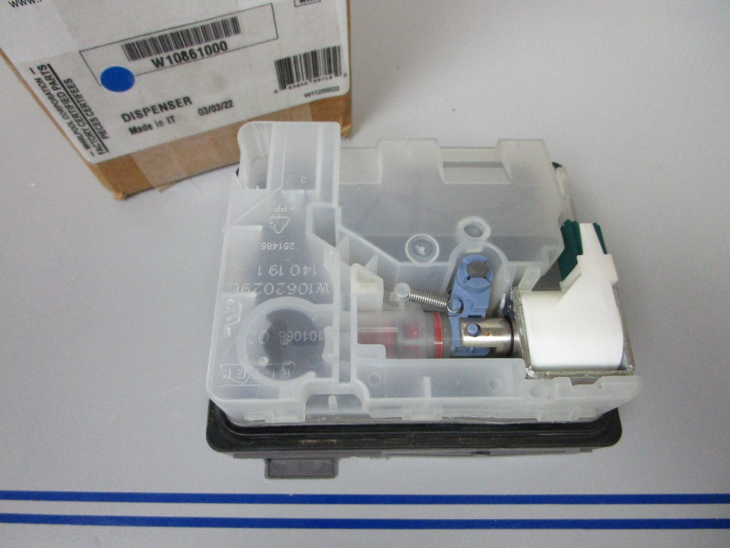 NEW OEM W10861000 Whirlpool Dishwasher Detergent Dispenser 0720