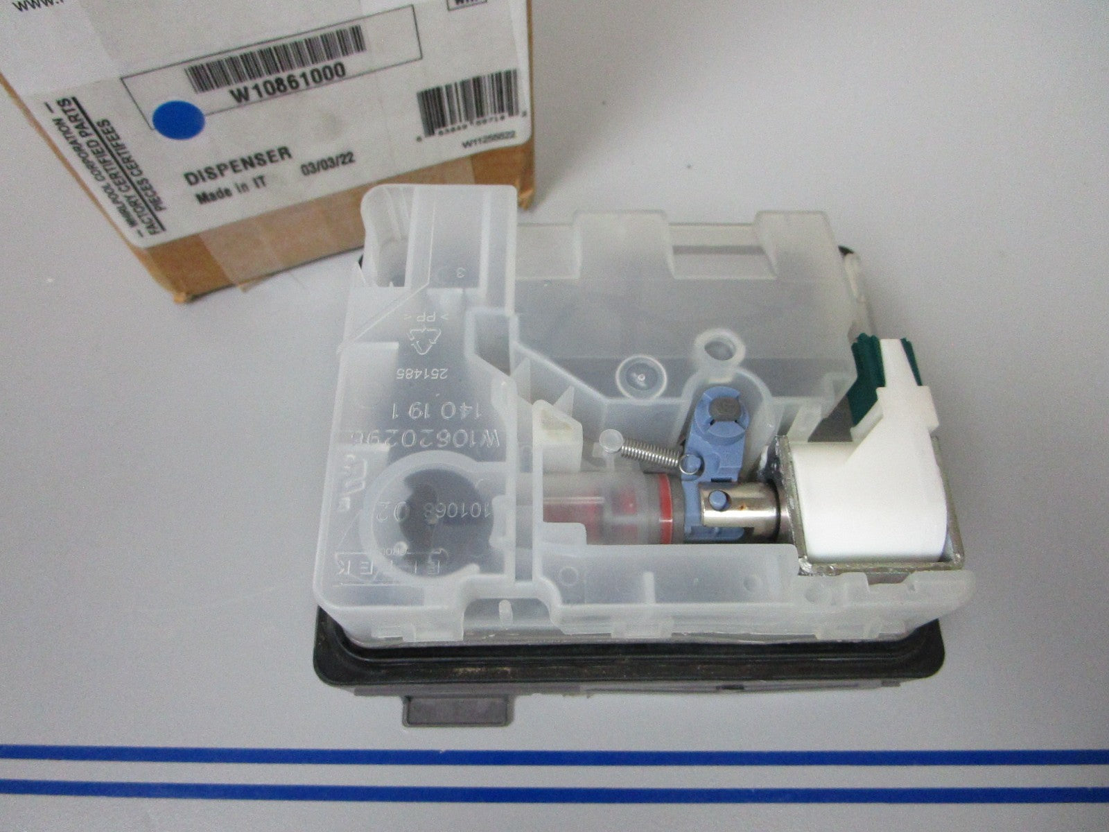 NEW OEM W10861000 Whirlpool Dishwasher Detergent Dispenser 0720