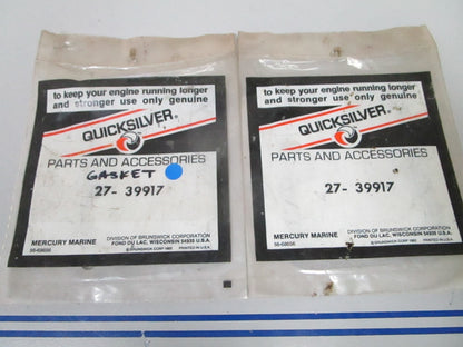 NEW OEM (LOT OF 2) 27-39917 Mercury Quicksilver Gasket 0810