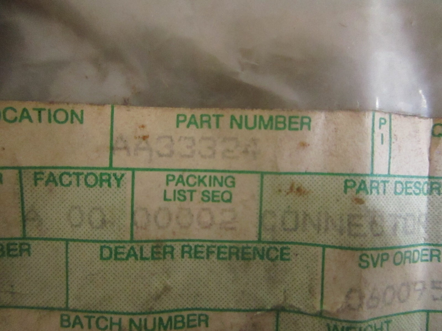 *NEW OEM* 0820 John Deere Connector AA33324