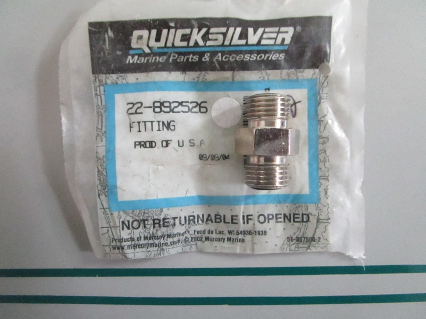 NEW OEM 22-892526 Mercury Quicksilver Fitting 0820