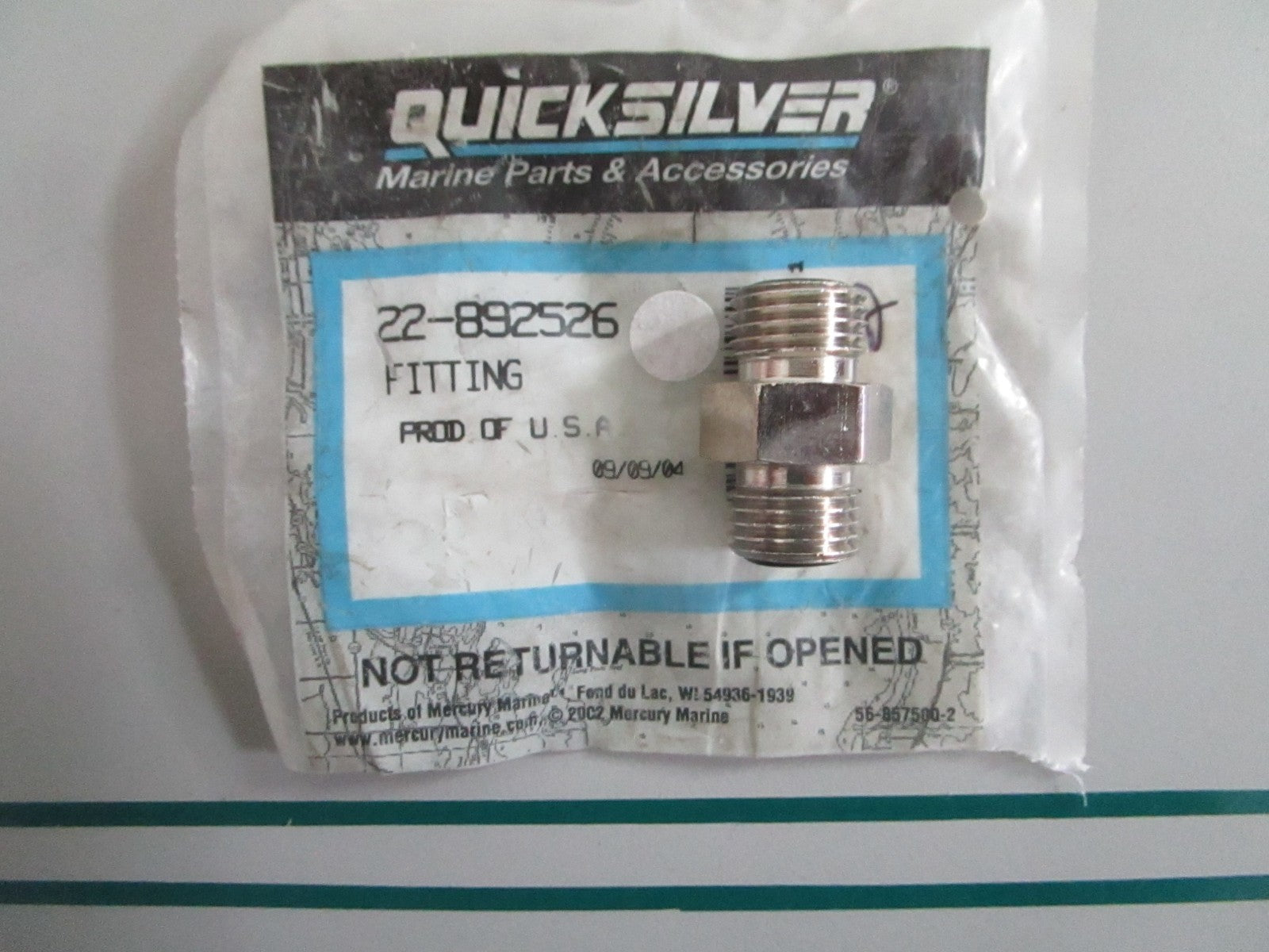 NEW OEM 22-892526 Mercury Quicksilver Fitting 0820