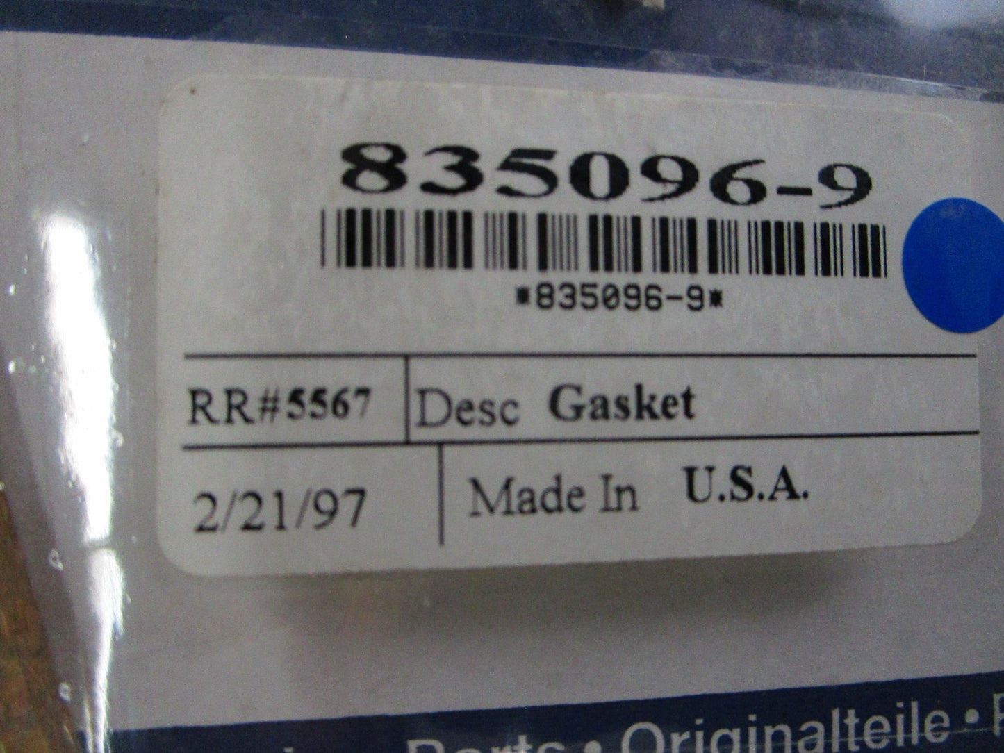 *NEW OEM* 0810 Volvo Penta Gasket 835096 835096-9