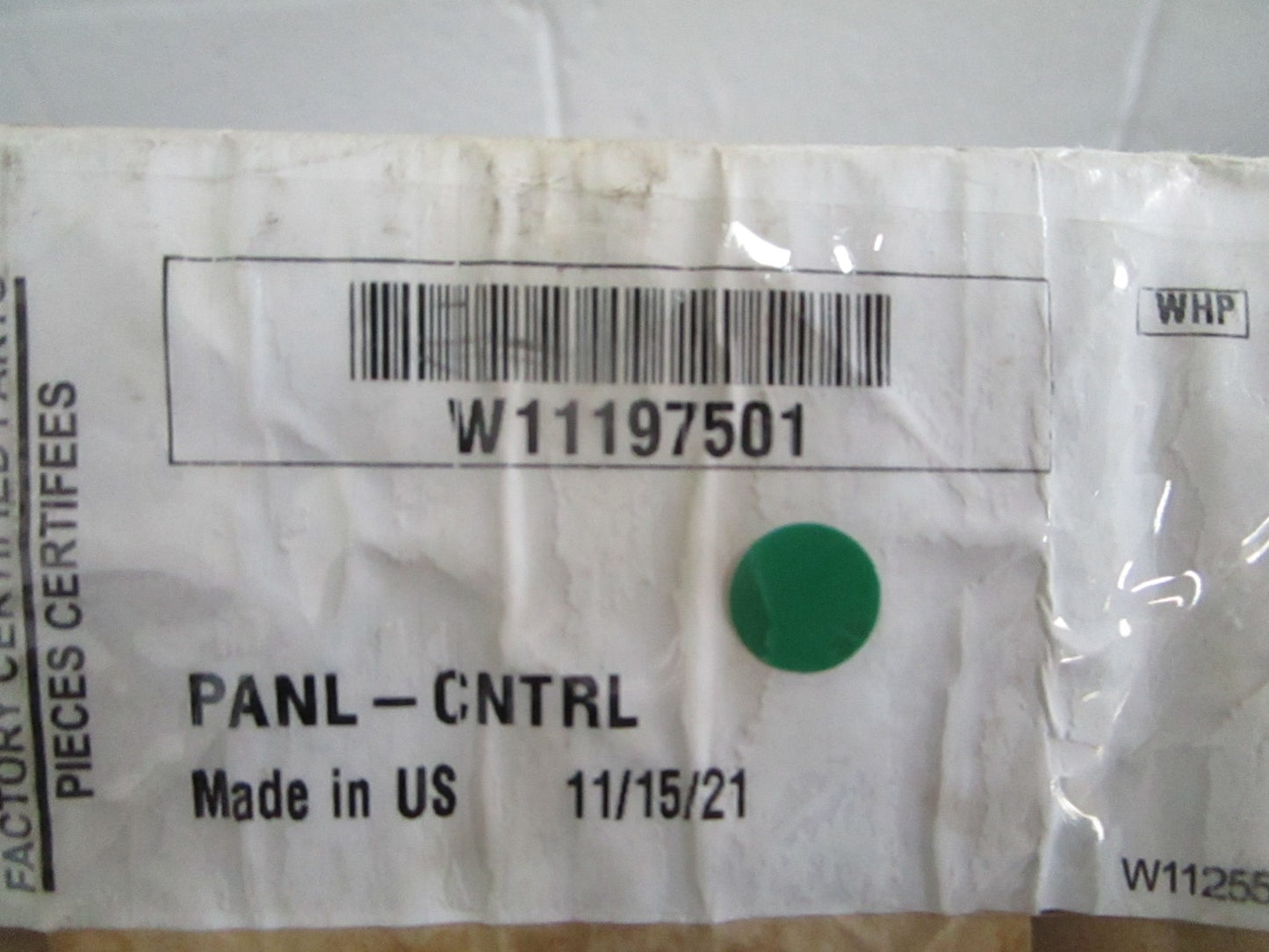 Whirlpool NEW OEM Microwave Control Panel W11197501 NOS Stainless 0820