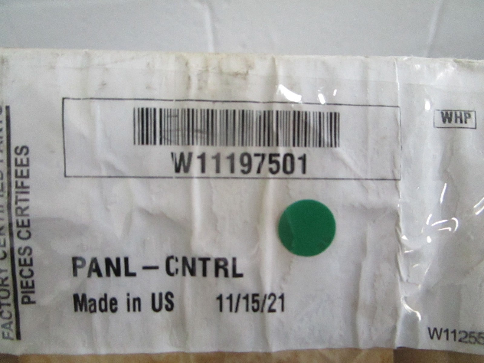 Whirlpool NEW OEM Microwave Control Panel W11197501 NOS Stainless 0820