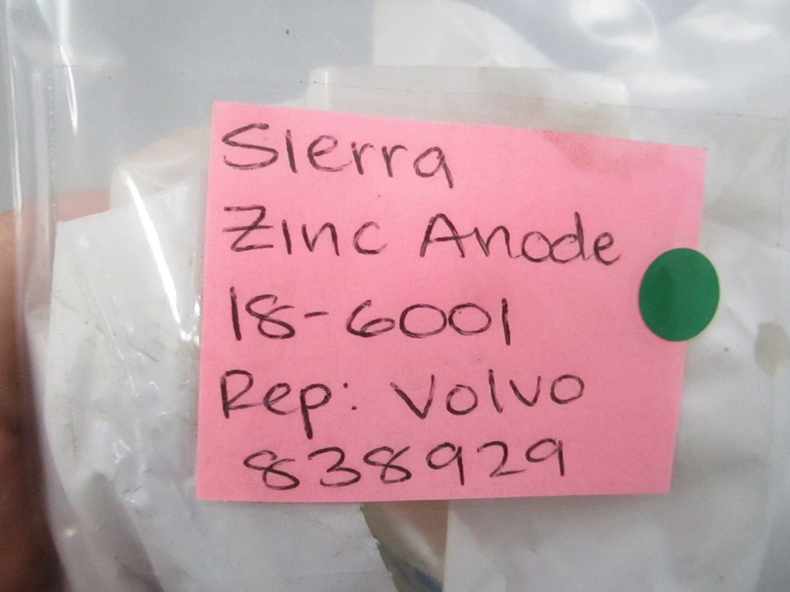 NEW (LOT OF 3) 18-6001 Replaces: Volvo 838929 Sierra Zinc Anode 0810