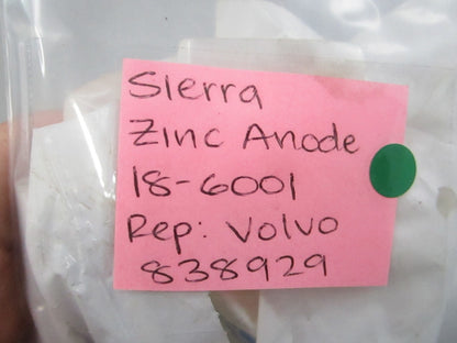 NEW (LOT OF 3) 18-6001 Replaces: Volvo 838929 Sierra Zinc Anode 0810