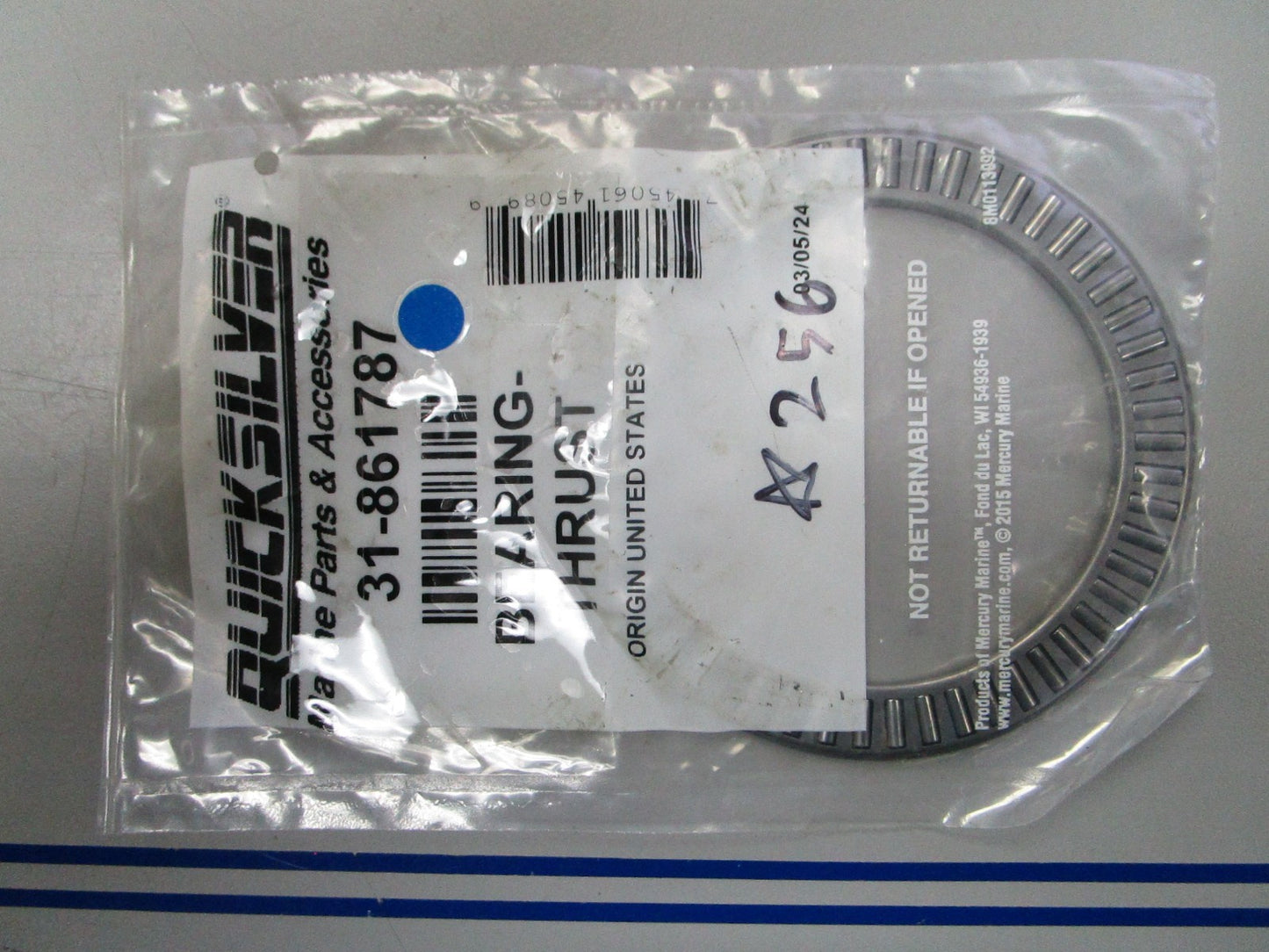 *NEW OEM* 0720 Mercury Quicksilver Thrust Bearing 31-861787