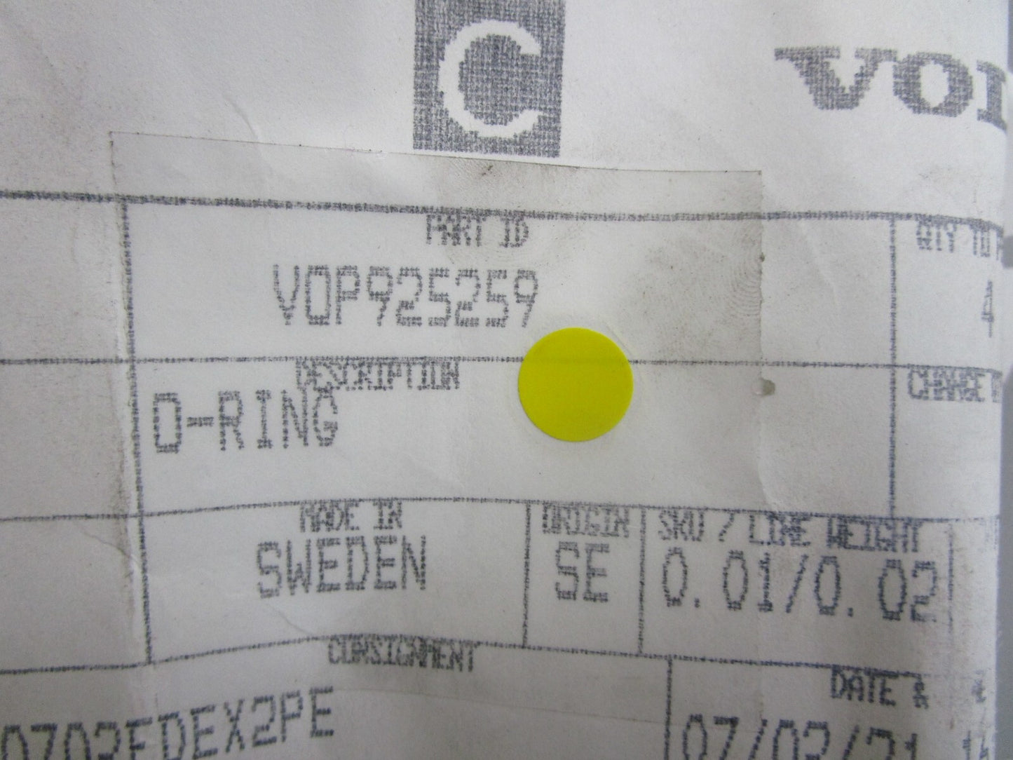 *NEW OEM* 0810 Volvo Penta O-Ring 925259