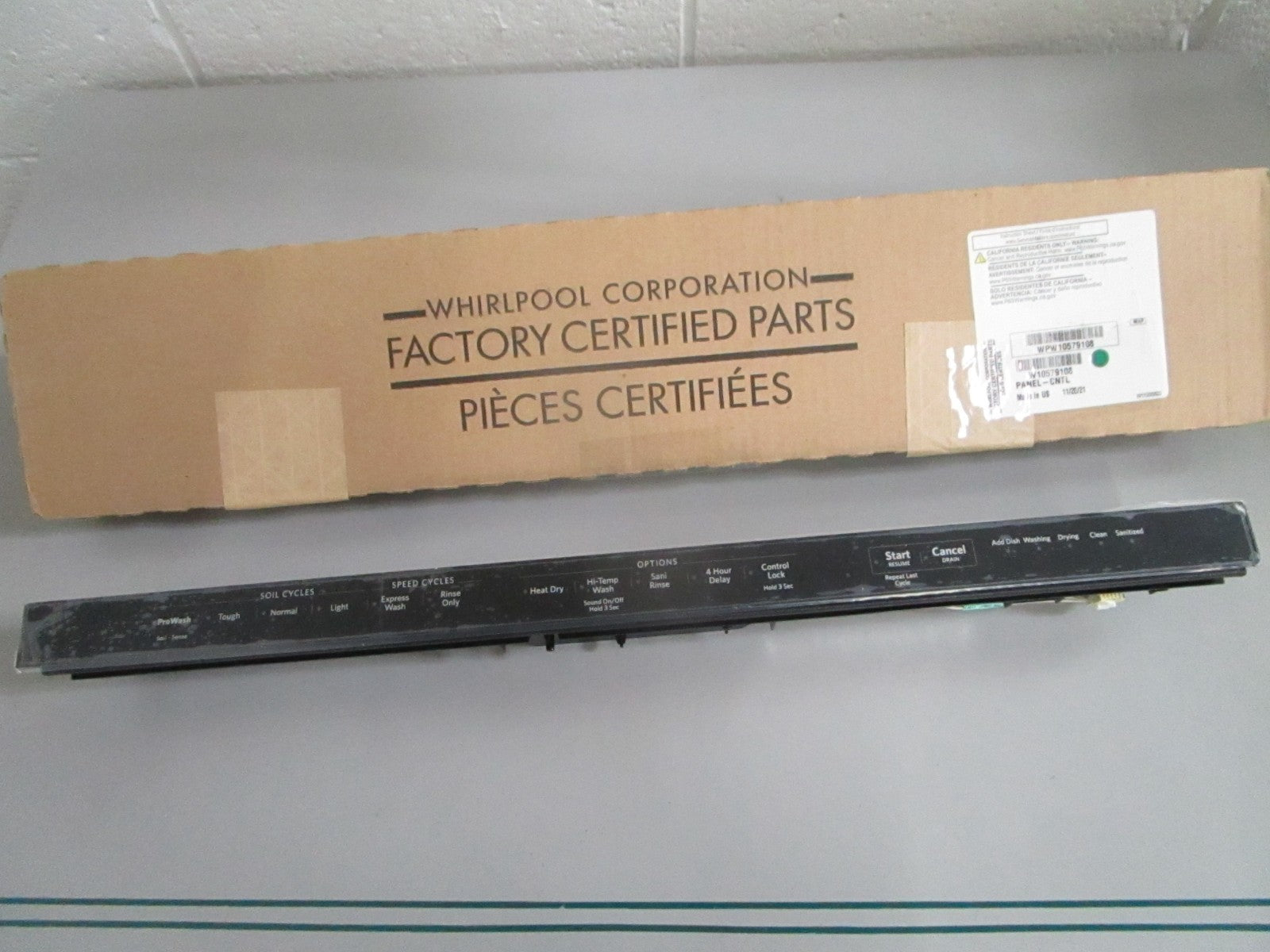 NEW OEM W10579108 WPW10579108 Whirlpool Control Board 0820