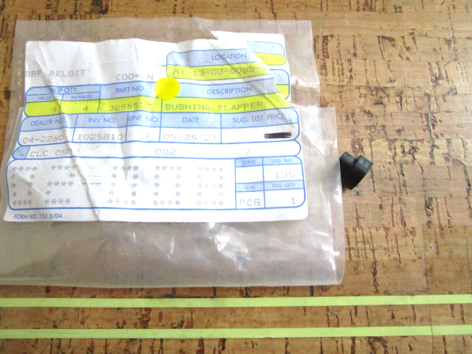 *NEW OEM* 0750 OMC Johnson Evinrude BUSHING, FLAPPER 3855517