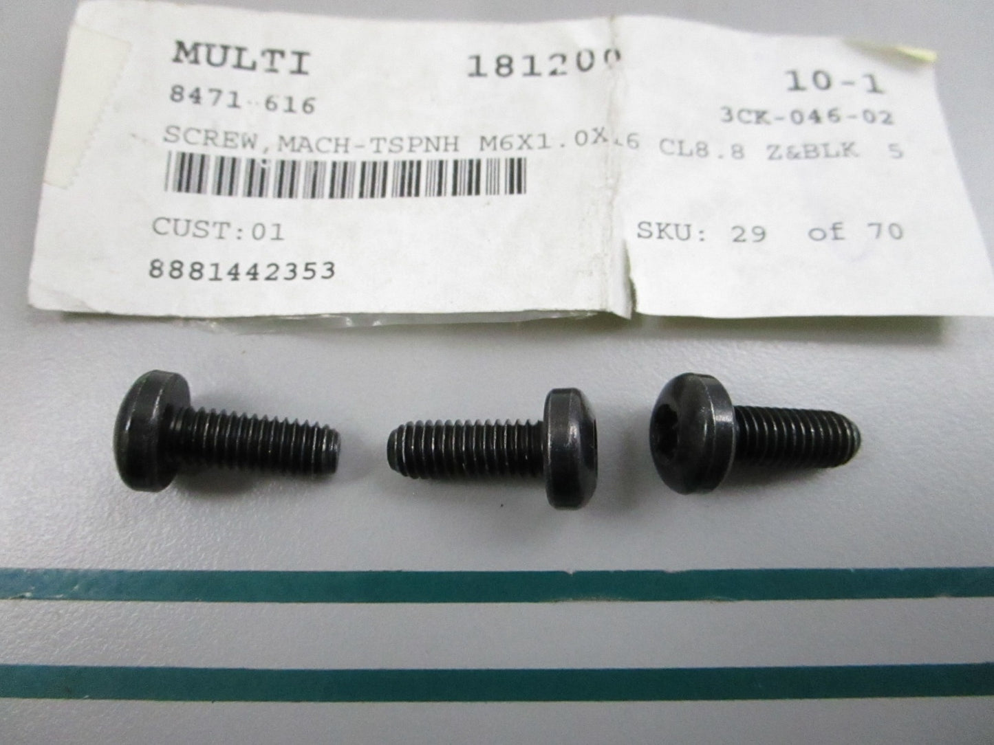NEW OEM (LOT OF 3) 8471-616 Arctic Cat Machine Screw 0810