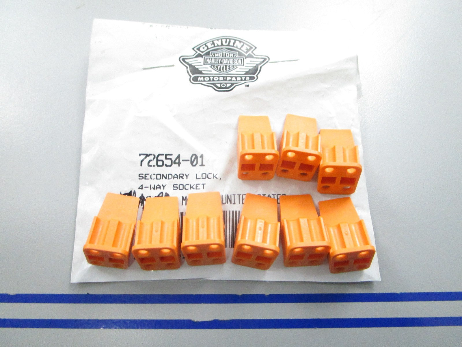 *NEW OEM* (LOT OF 9) 0810 Harley Davidson Secondary Lock 4-Way Socket 72654-01