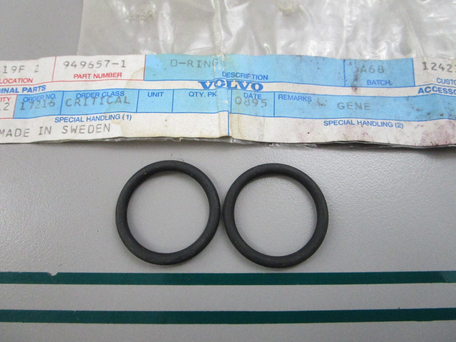 NEW OEM (LOT OF 2) 949657 Volvo Penta O-Ring 0810