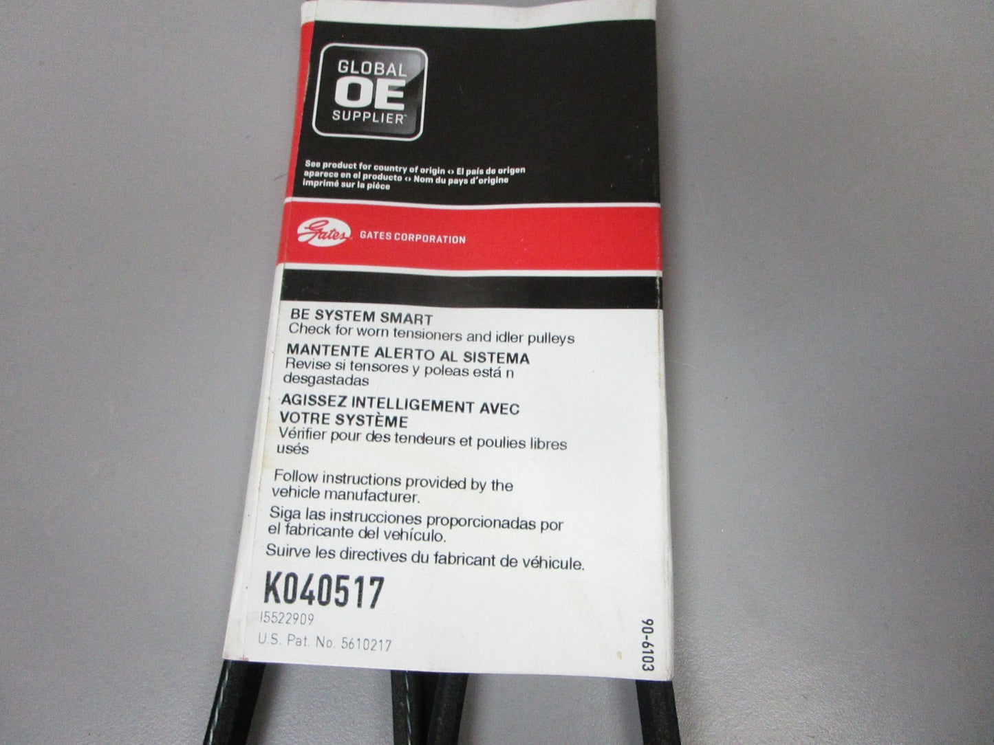 NEW K040517 Gates Micro-V 9/16" x 52 ⅛" Serpentine Belt 0720