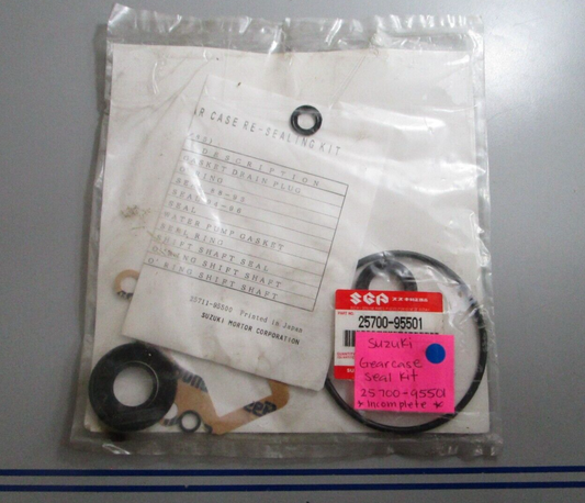 *NEW OEM* 0720 Suzuki *Incomplete* Gear Case Seal Kit 25700-95501