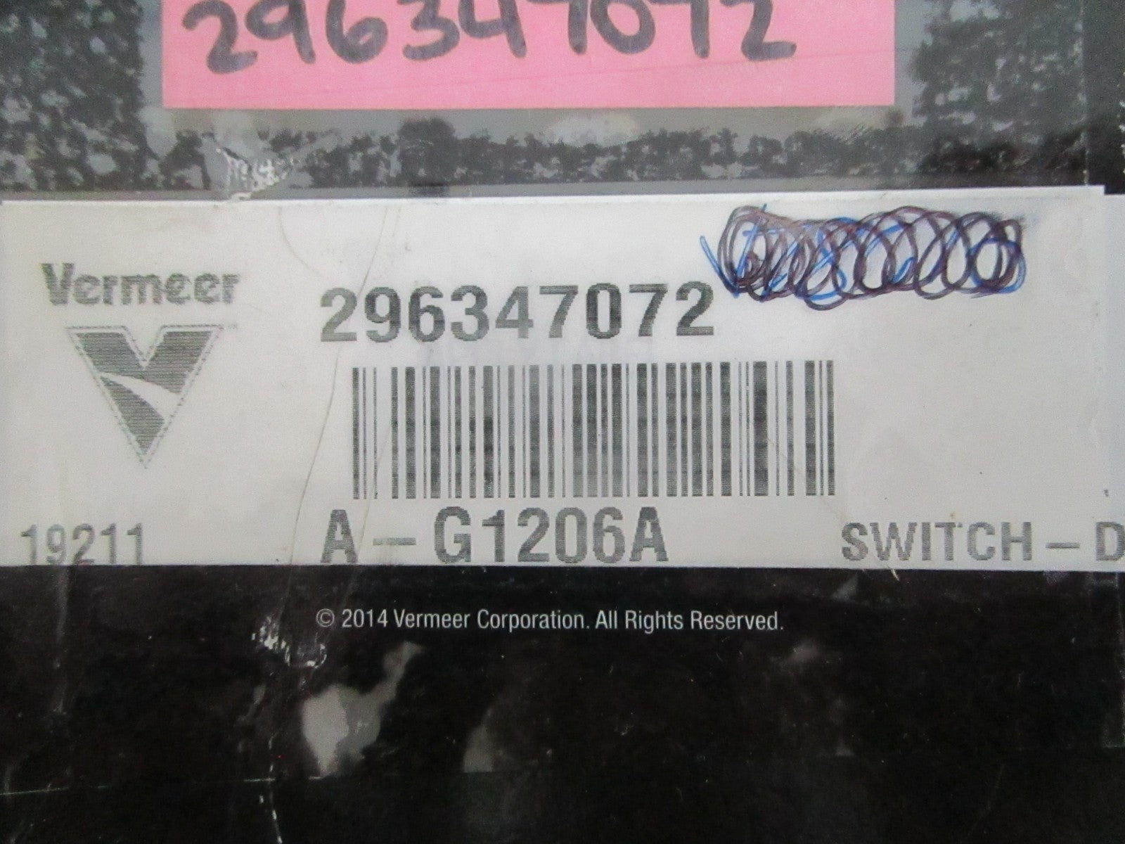 NEW OEM 296347072 Vermeer Disconnect Switch 0820