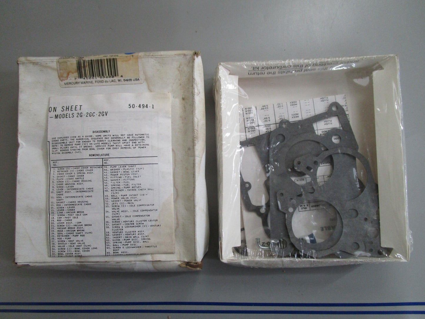 *NEW OEM* 0820 Mercury Quicksilver Carburetor Repair Kit 1397-8760