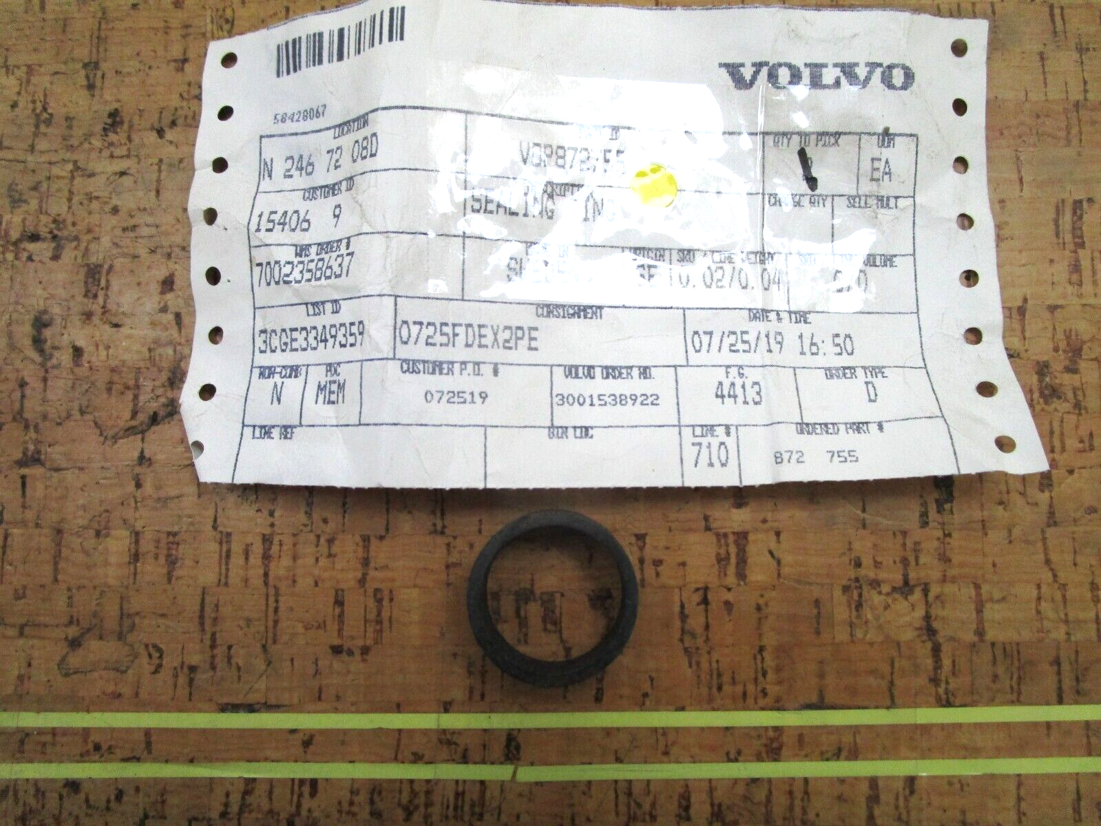 *NEW OEM* 0750 Volvo Penta SEALING RING 872755