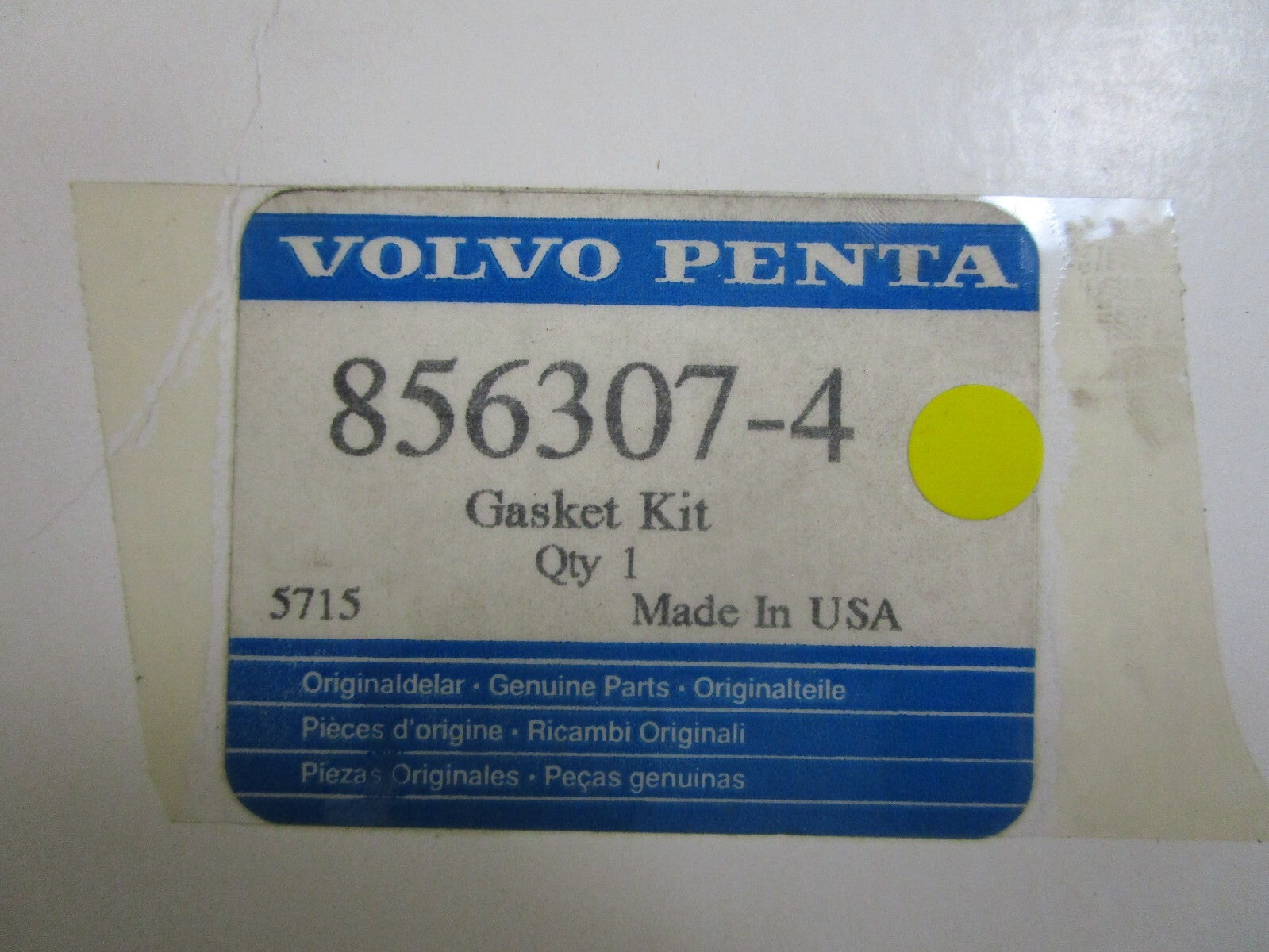 *NEW OEM* 0810 Volvo Penta Gasket 856307-4