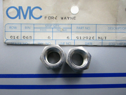 NEW OEM (LOT OF 2) 912920 0912920 OMC Johnson Evinrude Nut 0810