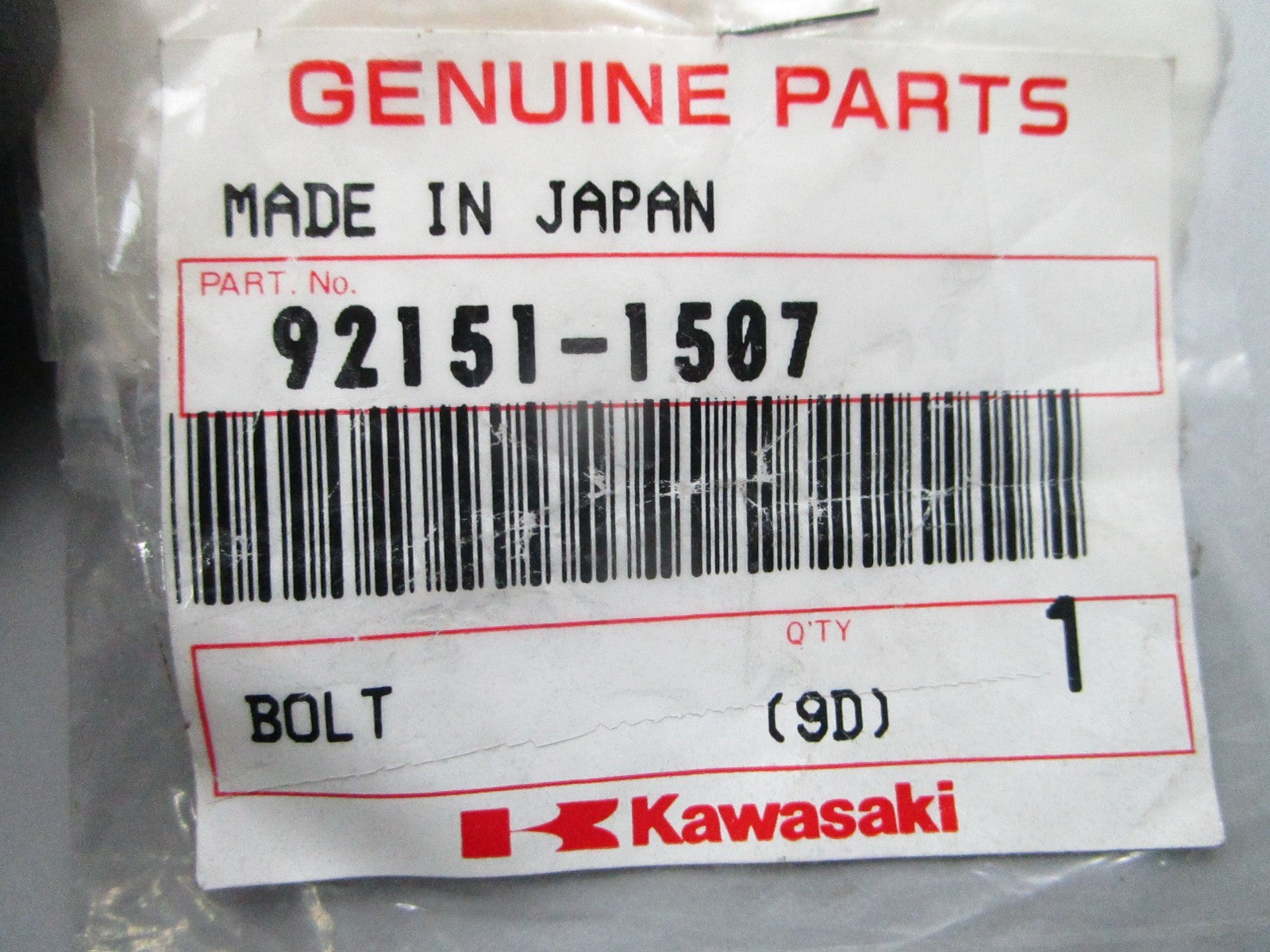 NEW OEM Kawasaki 92151-1507 Bolt 0810