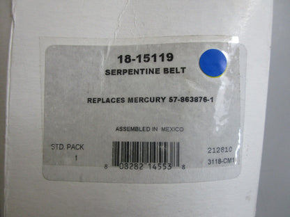 NEW 18-15119 Replaces: Mercury 57-863876-1 Sierra Serpentine Belt 0820