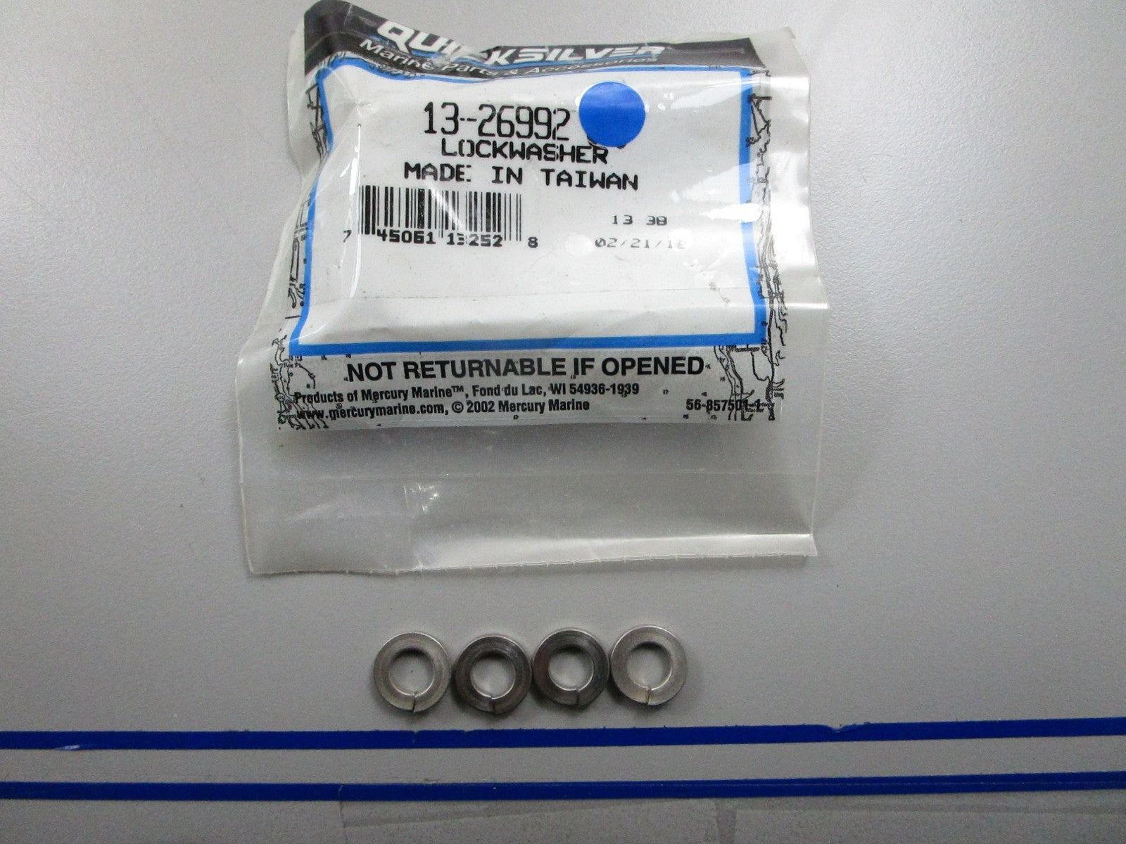 *NEW OEM* (LOT OF 4) 0810 Mercury Quicksilver Lock Washer 13-26992
