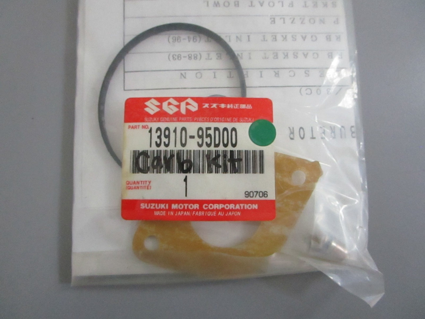 NEW OEM 13910-95D00 Suzuki Carburetor Kit 0820