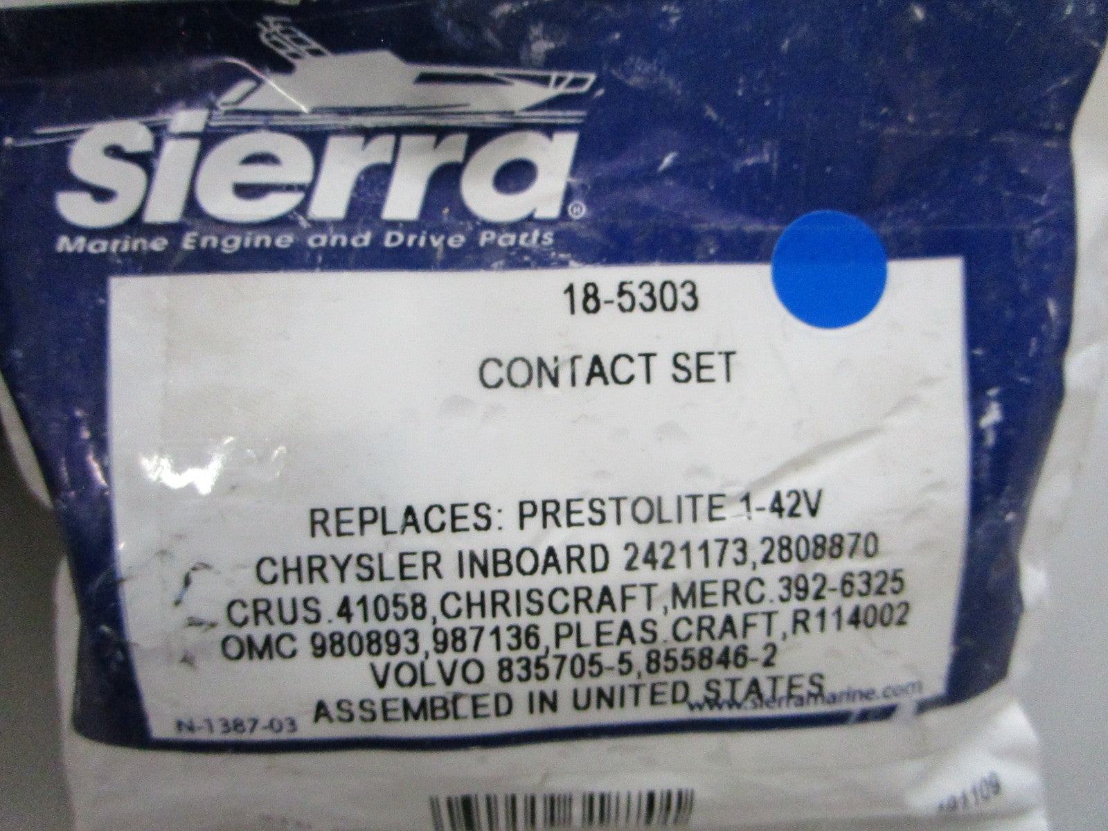 *NEW* 0810 Sierra Contact Set 18-5303 Replaces: Mercury 392-6325 OMC 980893