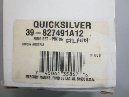 *NEW OEM* 0820 Mercury Quicksilver 12 Piston Ring Set 39-827491A12