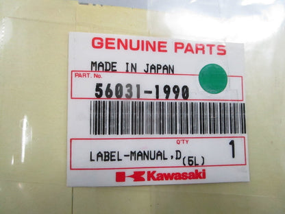 NEW OEM 56031-1990 Kawasaki Manual Label 0810