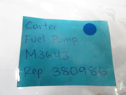 *NEW* 0810 Carter Fuel Pump M3643 Replaces: OMC 380986 0380986