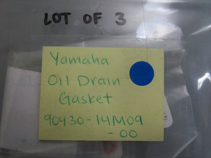*NEW OEM* (LOT OF 3) 0810 Yamaha Oil Drain Gasket 90430-14M09-00