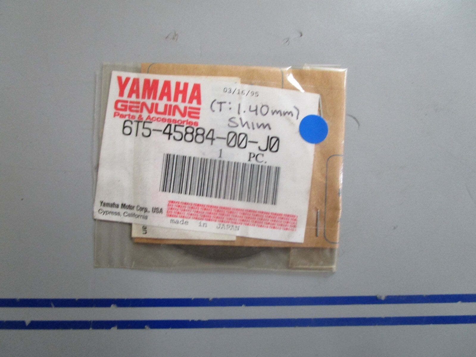 *NEW OEM* 0810 Yamaha (T:1.40MM) Shim 6T5-45884-00-J0