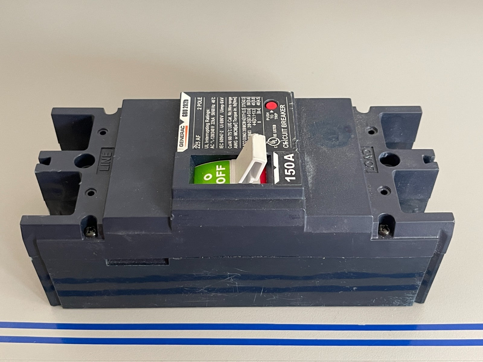 *NEW OEM* 0720 Generac 225AF 150AMP 120/240V 2 Pole Circuit Breaker GBU 202B
