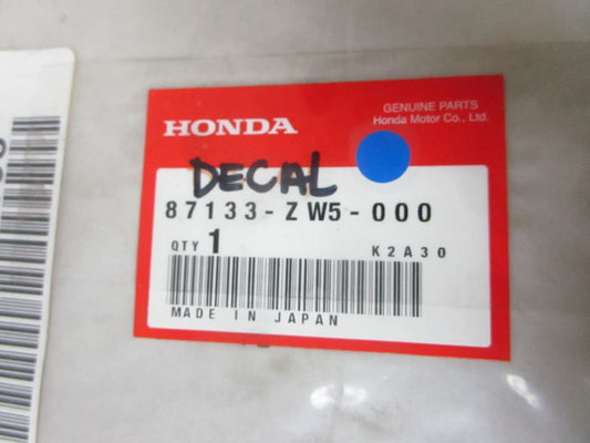 *NEW OEM* 0720 Honda Decal 87133-ZW5-000