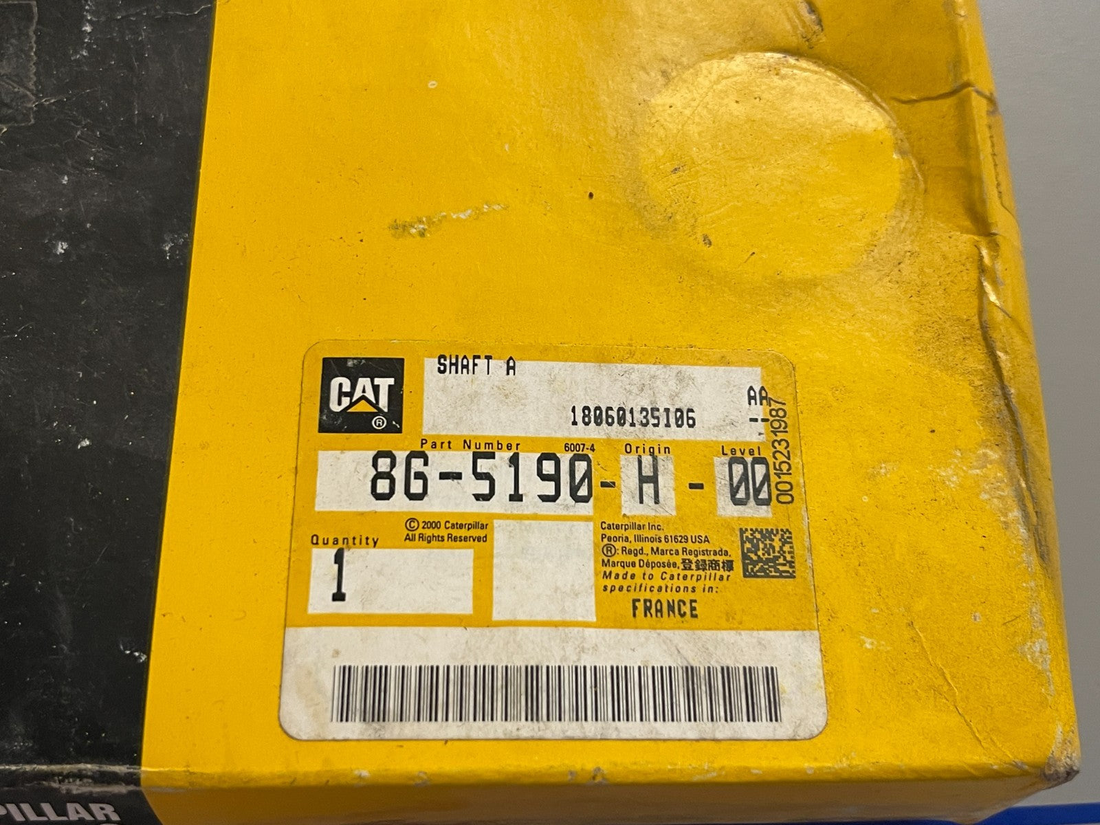 NEW OEM 8G-5190 CAT Caterpillar Steering Clutch Brake Control Shaft 0720