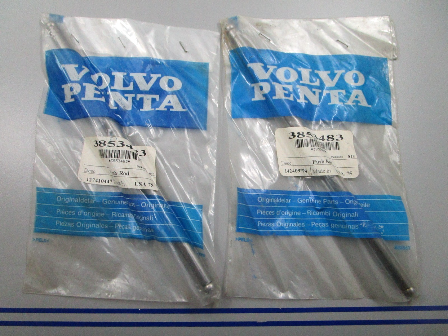 *NEW OEM* (LOT OF 2) 0810 Volvo Penta Push Rod 3853483