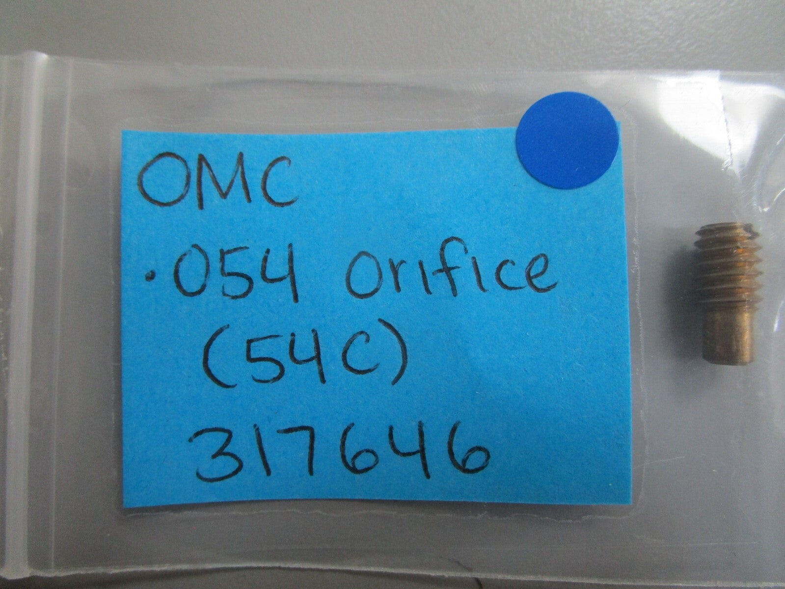 *NEW OEM* 0810 OMC Johnson Evinrude .054 Orifice (54C) 317646 0317646