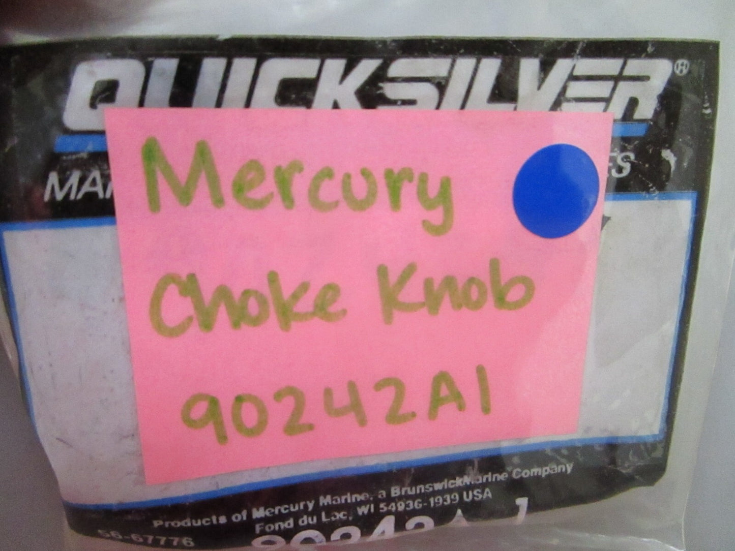 *NEW OEM* 0780 Mercury Quicksilver Choke Knob 90242A1