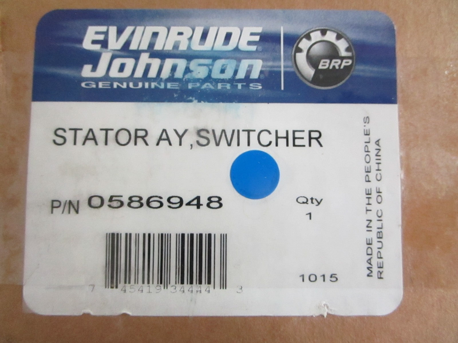 *NEW OEM* 0820 OMC Johnson Evinrude Switcher Stator Assy 586948 0586948