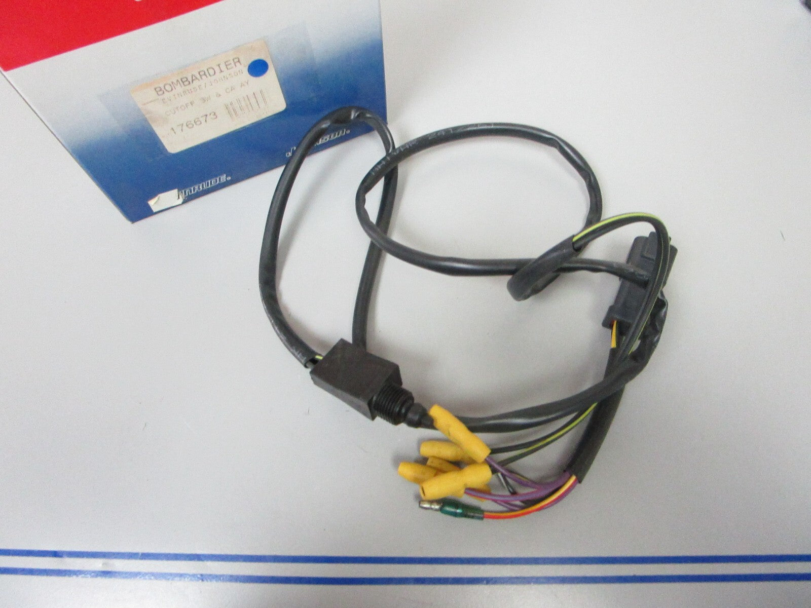 *NEW OEM* 0810 OMC Johnson Evinrude Cut-Off Switch & Cable Ay 176673 0176673